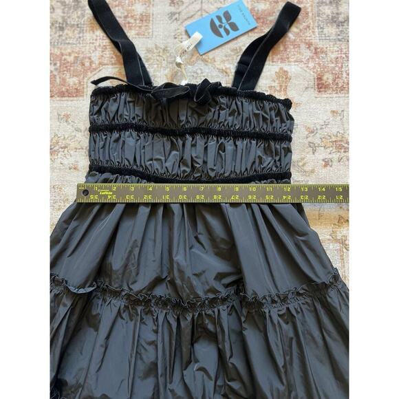 Hunter Bell Fleur Mini Black Dress in Onyx Size S Velvet Straps NWT - Picture 5 of 10